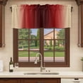 thumbnail image 6 of Dark Red Yellow Ombre Curtain Valances for Windows, Kitchen Valance Window Treatments Panel 2 Pack, Farmhouse Modern Gradient Art Rod Pocket Short Curtains for Bathroom Bedroom 42 x 12 Inch, 6 of 8