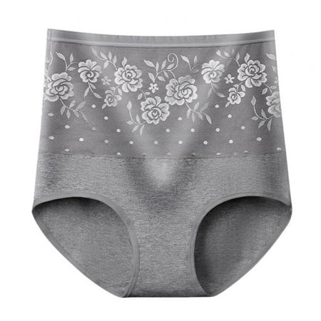 

Xmarks Women Underwear High Waist Cotton Briefs Ladies Panties Tummy Control Panty Full Coverage Gray 126-160LBS