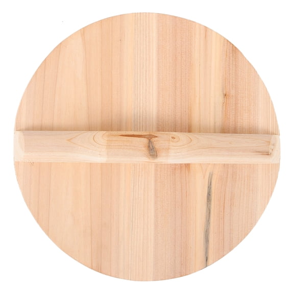 OUNONA Wooden Broiler Pot Lid with Handle, Anti-Scalding Wok Cover for Cooking and Steaming