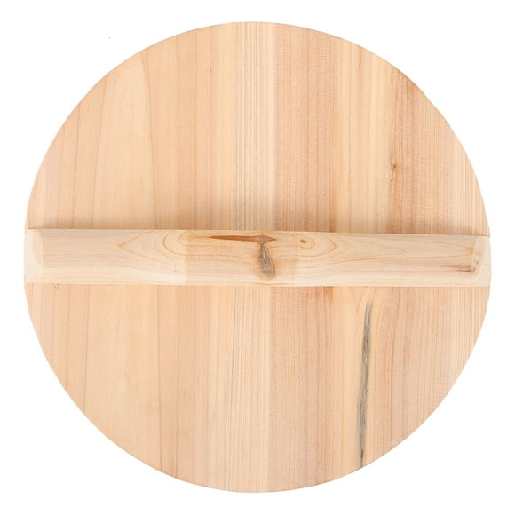 Wood Pan Cover Pot Lid Anti-Scalding Wood Wok Lid with Handle for Stir Frying Pan