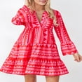 thumbnail image 3 of Femmes Été Floral Mini Robe Boho Flowy Robes Courtes Robe de Cocktail à Manches Longues, 3 of 7