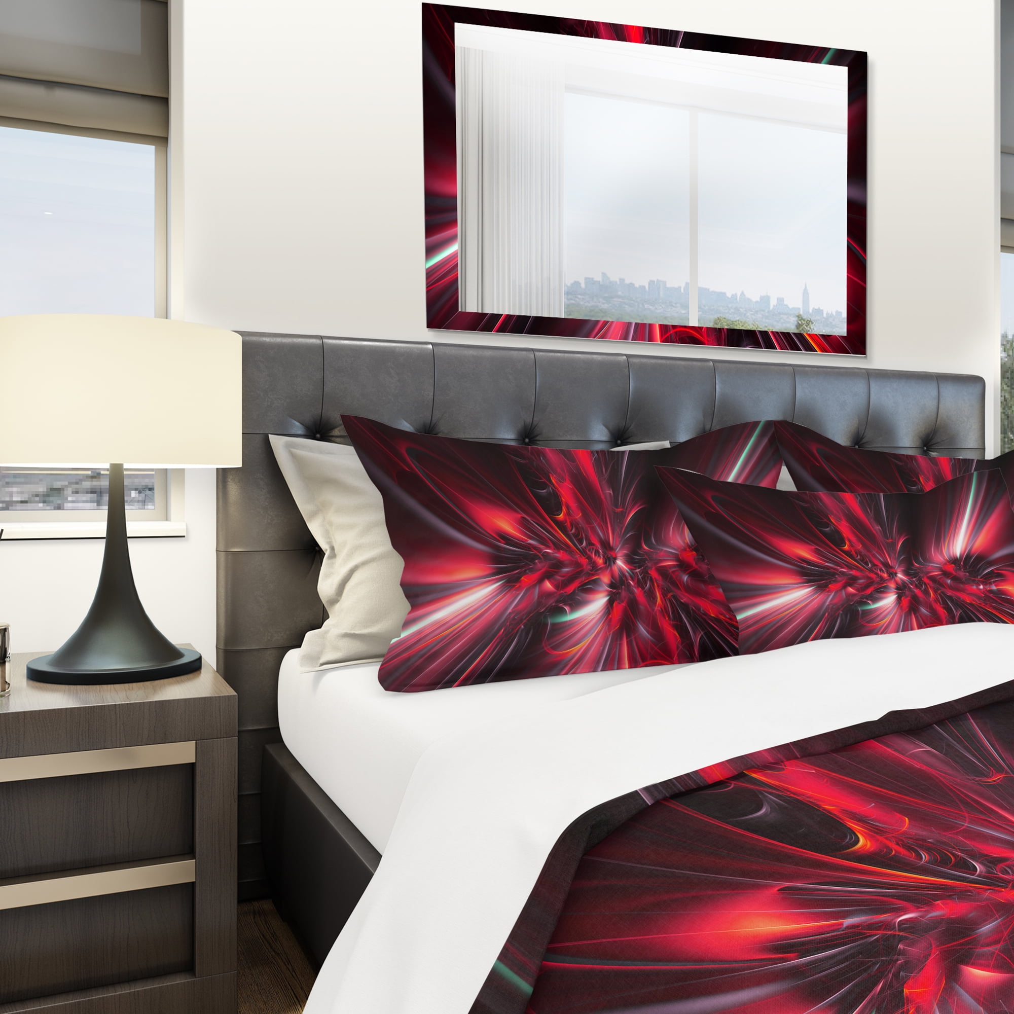 Designart 'Red Implosion' Modern & Contemporary Duvet Cover Set