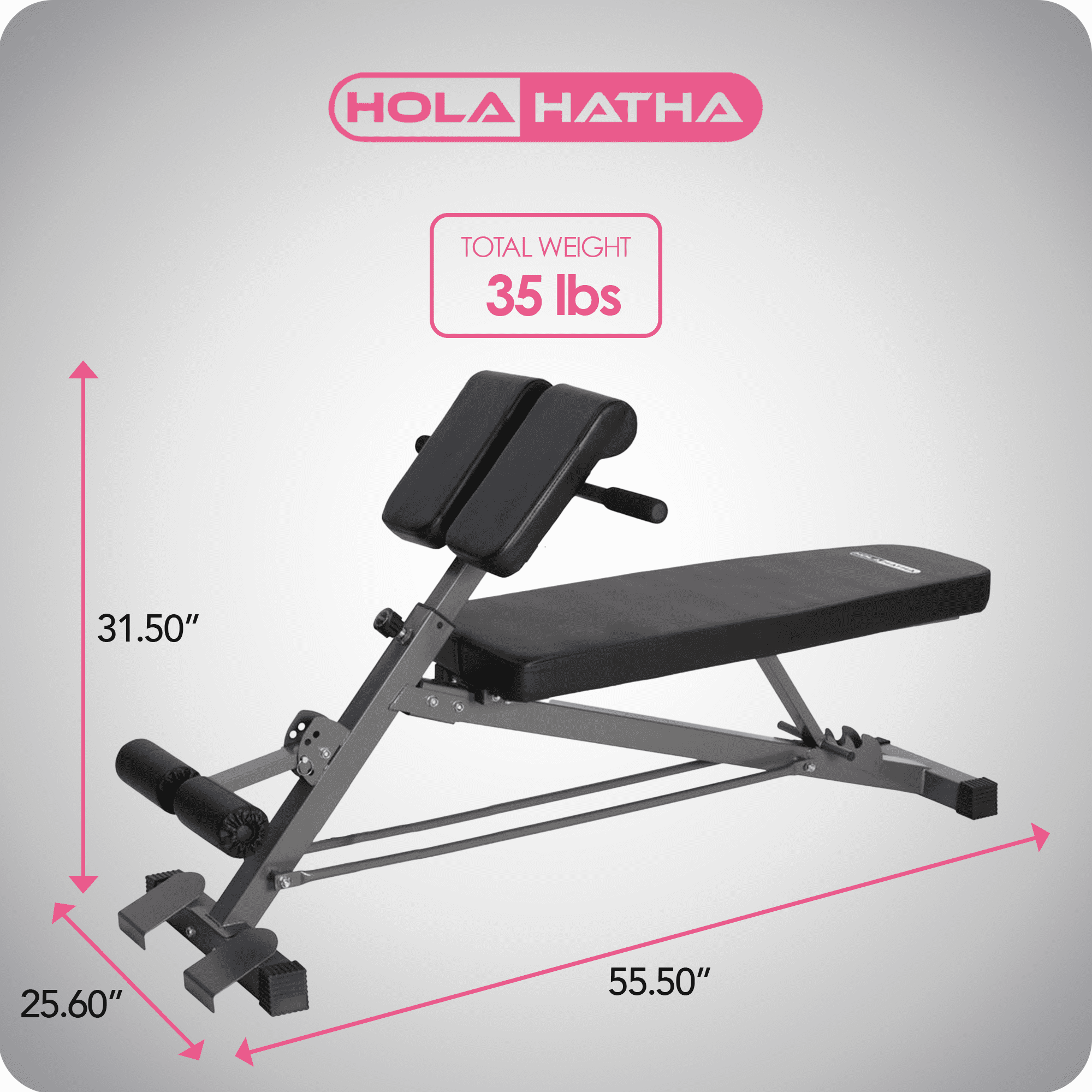 HolaHatha Multi Functional Weight Training Exercise Bench for Full Body Workout
