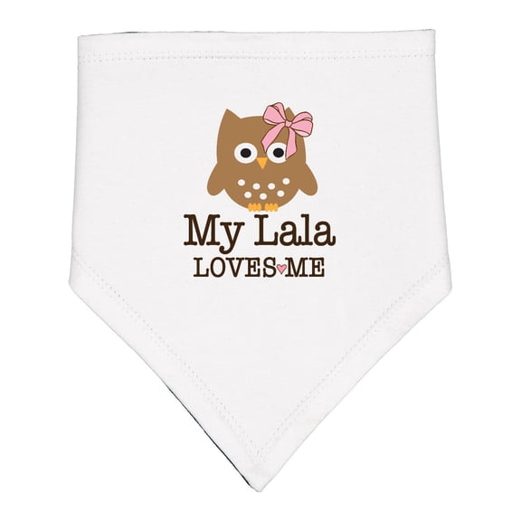 Inktastic My Lala Loves Me Grandchild Owl Baby Bandana Bib