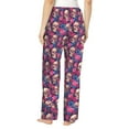 thumbnail image 2 of Bingfone Pajamas for Women,Skull rose blue flower Pajama Pants with Pockets-Medium, 2 of 7