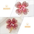 thumbnail image 3 of Elegante broche de trébol con cristales de imitación y trébol de cuatro hojas, para solapa, joyería del Día de San Patricio para mujer, accesorios de vestir, color rosa, 3 of 8