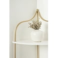 thumbnail image 7 of Kate and Laurel Walters Glam Wall Mounted Corner Shelf, 17 x 12 x 35, White and Gold, Decorative  Three Tier Corner Wall Shelf for Storage and Display, 7 of 7
