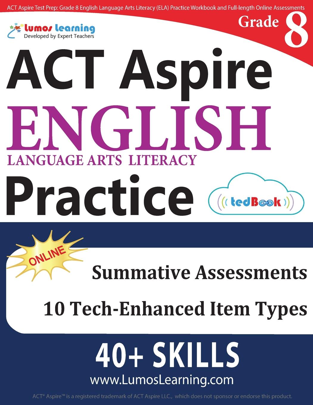 ACT Aspire Test Prep Grade 8 English Language Arts Literacy (ELA