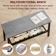 thumbnail image 5 of Litake Dining Table Set for 4, Kitchen Table with 2 Chairs and a Bench, 4-Person Dining Room Table Set with Storage Rack & Metal Frame, Dinette Set for Apartment, Kitchen, Small Space, Gray, 5 of 7