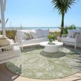 thumbnail image 6 of Addison Rugs Chantille Indoor/Outdoor Traditional Medallions Aloe Washable Round Rug, 8' x 8', 6 of 6