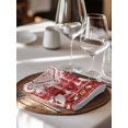 thumbnail image 6 of Red Boho Cloth Napkins Set of 4 Reusable Dinner Napkins, Multicolored Colorful Tainted Pattern Tribal Cocktail Napkin Washable Table Napkins for Wedding/Holiday Party/Baby Shower 20"x20", 6 of 7
