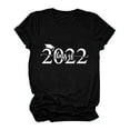 thumbnail image 2 of Pompotops T-Shirt Décontracté à Manches Courtes pour Femmes avec Imprimé Lettre, 2 of 7