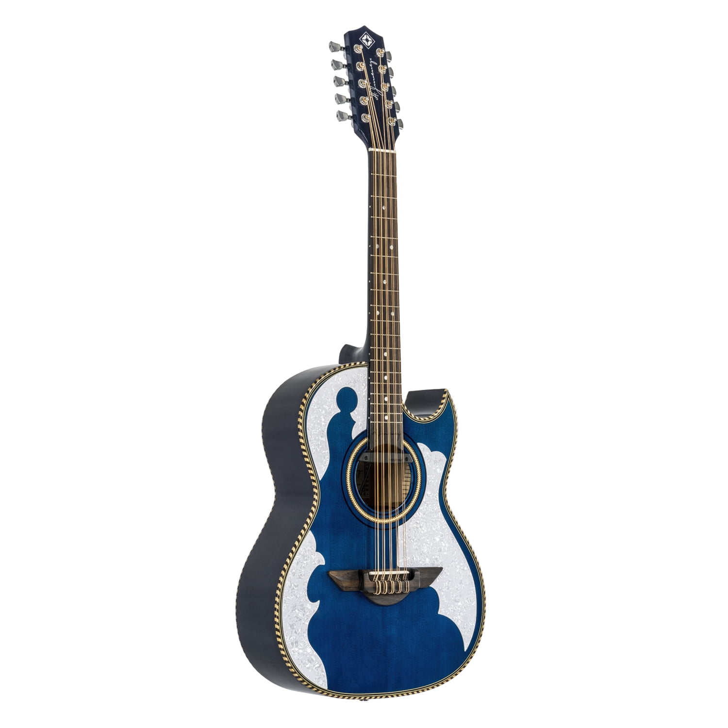 H Jimenez Bajo Quinto LBQ4ETB Trans Blue Acoustic Electric Guitar with