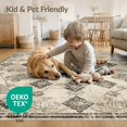 thumbnail image 4 of ODIKA 5'x7' Washable Area Rug Oushak Vintage Medallion With Distressed Floral Corner Motifs for Guest Room, Lounge, Apartment, Non-Slip Low Profile, Stain Resistant, 4 of 7