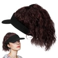 thumbnail image 2 of Gorra de béisbol con cola de caballo rizada: Peluca elegante para mujer - Cola de caballo alta con visera para uso diario y fiestas. Peluca sintética., 2 of 6