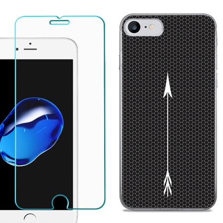 For Apple iPhone 7 / iPhone 8 Case, Slim-Fit TPU Phone Case, with Tempered Glass Screen Protector, by OneToughShield ® - Arrow
