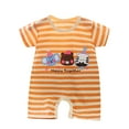 thumbnail image 2 of 3-6 Monthes Newborn Baby Boy Girl Clothes Summer Outfits Infant Short Sleeve Romper Jumpsuit Bodysuit Cute Newborn Clothes for Girl Boy Orange, 2 of 3