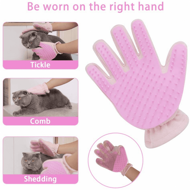Pet Grooming Gloves Cat and Dog Hair Removal Double Sided for Pet