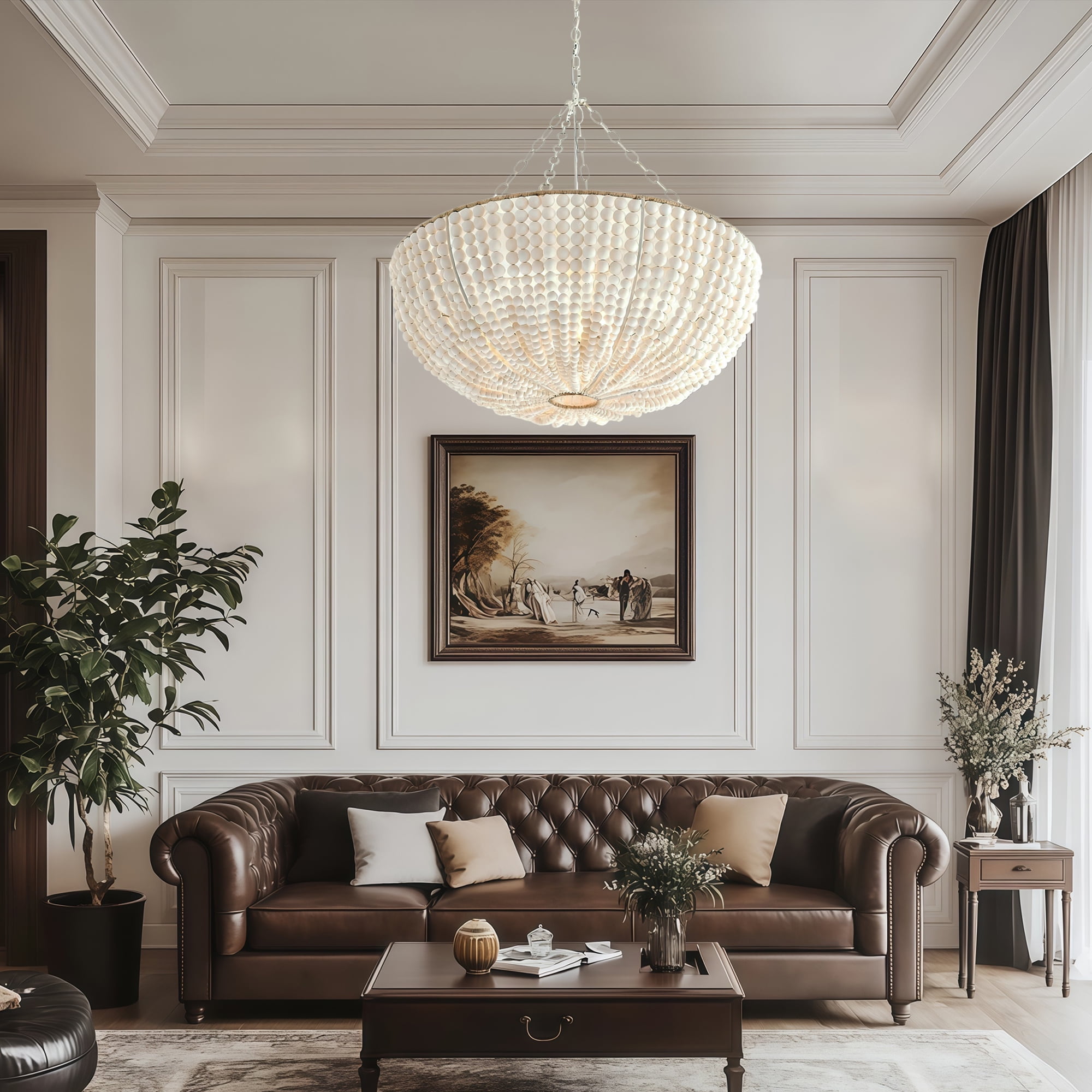 Bristol Wood Bead Chandelier