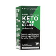 Keto Science Keto Sugar Relief, Supports Sugar Management, Supports Sugar Metabolism, Promotes Weight Control, Improves Keto Diet Compliance, 60 count, 30 Servings