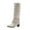 White, variant on Fesfesfes Fuzzy Boots for Women Winter Thick High Heel Pointed Sleeve High Tube Suede In Solid Color US:6(37)