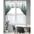 thumbnail image 5 of Green Ombre Kitchen Swag Valance for Window,Rod Pocket Short Kitchen Curtains&nbsp;36 Inch Length,Primeval Forest Modern Abstract Art Aesthetics Swag Topper Small Window Treatment for Cafe Bathroom, 5 of 6