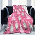 thumbnail image 3 of Pink Pastel Nordic Scandinavian Gnome Blanket Cute Christmas Snowflakes Flannel Throw Blankets Lightweight Soft Cozy Couch Bed Living Room Sofa Decor Gifts for Kids Teens Girl 40"x 50", 3 of 6