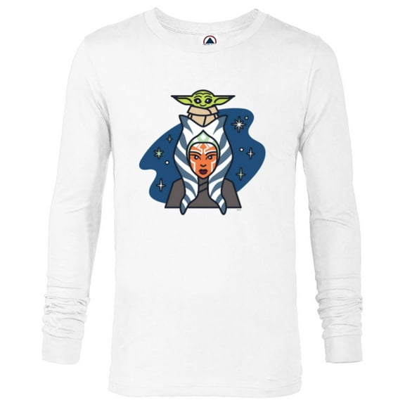 Star Wars Ahsoka Tano and Grogu The Mandalorian Night Cute - Long Sleeve T-Shirt for Men - Customized-White