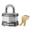Master Lock 3KALF3210 Keyed Padlock, 1-9/16 in W x 1-9/16 in H Body, 1-1/2 in H Shackle, Steel