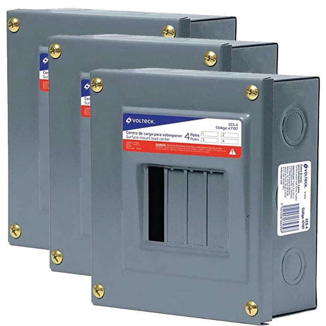 Centro de Carga Termomagnética VoltLight 3Pzas Monofásica Polos 4 Hilos 3 120 / 240V 50A 60Hz.