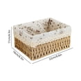 thumbnail image 2 of Small Woven Storage Basket with Linen Liner for Home, Bathroom, Kitchen, 2 of 6