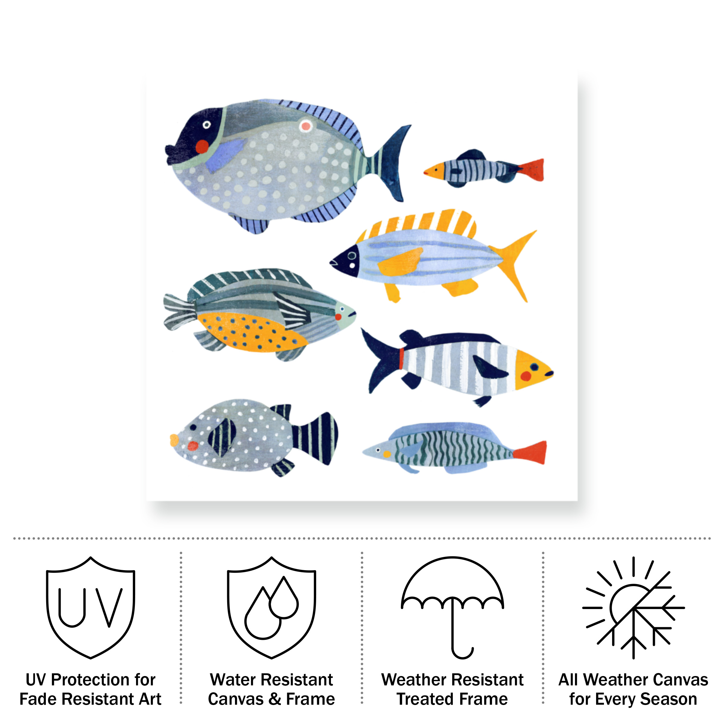 Victoria Barnes 'Patterned Fish I' Outdoor All-Weather Wall Decor