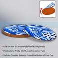 thumbnail image 4 of Israel 6pcs Round Coasters Set, Microfiber Leather Drink Coasters, 11x11 cm/4.3x4.3 in Size for Decoration, 4 of 6