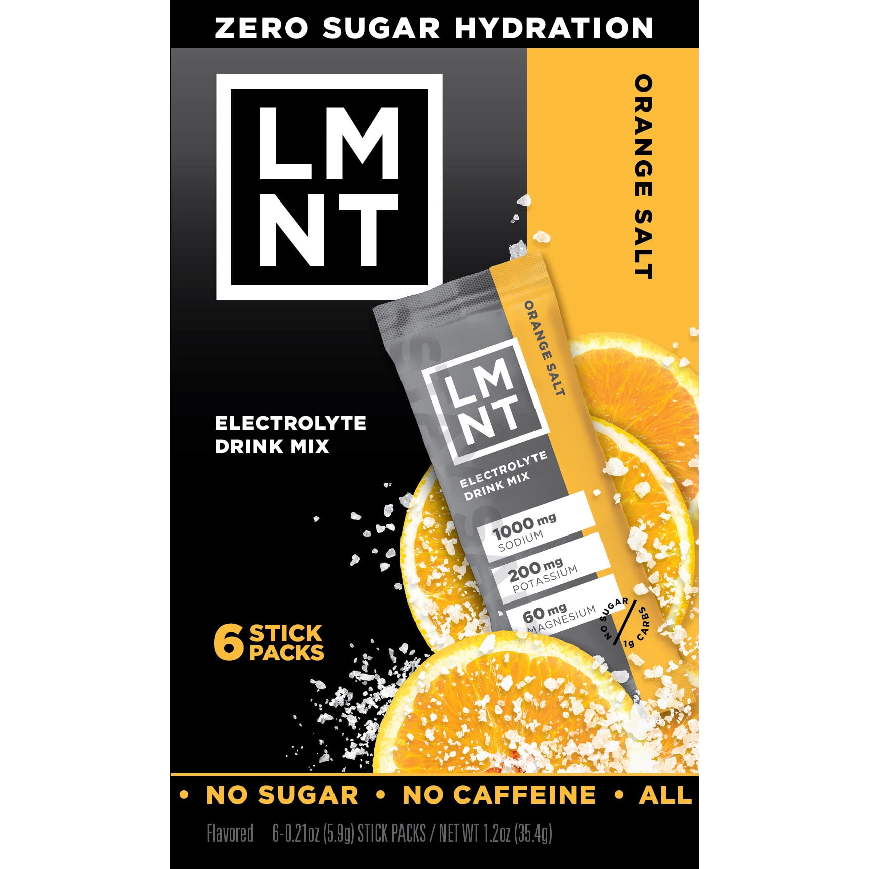LMNT Zero Sugar Electrolyte Drink Mix - Orange - 6ct