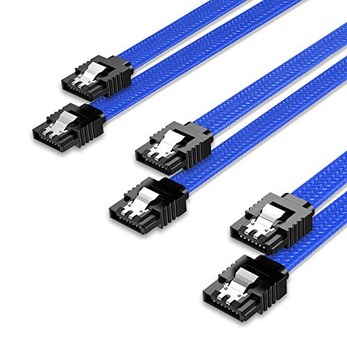 CD Writer SSD Green QIVYNSRY 3PACK SATA Cable III 3 Pack 90 Degree Straight to Right Angle 6Gbps HDD SDD SATA Data Cable with Locking Latch 18 Inch for SATA HDD CD Driver