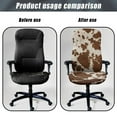 thumbnail image 4 of FKELYI Office Chair Cover Rotating Swivel Chair Slipcover for Armchair Grunge Brown Cow Print Washable Gaming Chair Covers Protective Cover for Home Decor, Small, 4 of 6