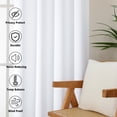 thumbnail image 3 of MKHILL Aether 2 Pieces Pure White Curtains 90 Inch Long for Standard Windows, Thermal Insulated Room Darkening Drapes for Bedroom, Each 50"W x 90"L, Pure White, 3 of 11