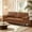 Brown, variant on 74.5" Classic Faux Leather Sofa, 3 Seater Couch with Tufted Seat Cushion, Breathable PU Leather Living Room Sofa, Solid Wood Legs, Modern Small Space Couch, Black
