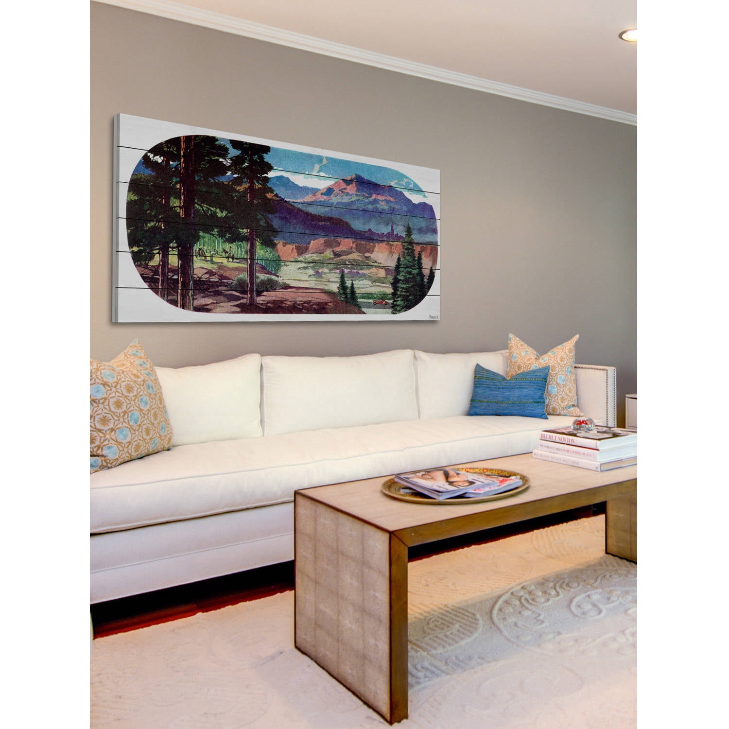 "New Mexico" Painting Print on White Wood