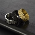 thumbnail image 3 of PAMTIER Men's Women's Stainless Steel Vintage Chinese Style Auspicious Clouds Rotatable Ring Black Size 8, 3 of 5