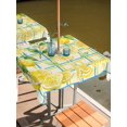 thumbnail image 2 of Outdoor Tablecloth with Umbrella Hole for Patio/Picnic/Party/Camping, Watercolor Lemons Waterproof Table Cloth Square Cover Washable, Summer Blue Yellow Checkered Geo (54"x 54"), 2 of 8