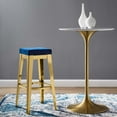 thumbnail image 4 of Modern Deco Contemporary Urban Bar Pub and Dining Kitchen Stainless Bar Side Stool Chair, Velvet Fabric Metal Steel, Gold Navy, 4 of 4