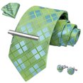thumbnail image 4 of Ties for Men Formal Necktie Set Pocket Square Cufflinks Tie Clip Set Gift Box Wedding Party, 4 of 7