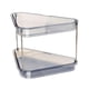 thumbnail image 2 of Solución de almacenamiento de maquillaje de esquina, estante de ducha de 2 niveles, estante organizador para Azul transparente, 2 of 9