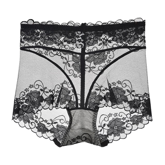 Gibobby Calzoncillos de encaje para mujer sexys Mujeres sexy simple color sólido sexy encaje cómodo bragas simples(Negro,XL)