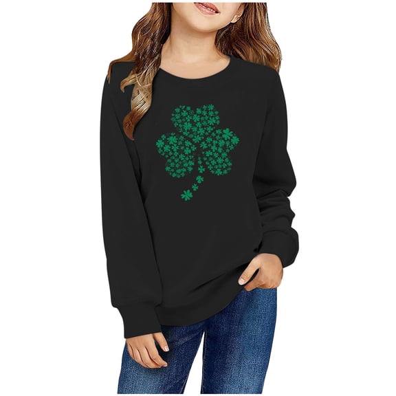 Oxodoi St Patricks Day Sweatshirt Girls St Patty Day Shirt Long Sleeve St Patricks Graphic Tops