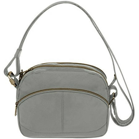 Travelon Anti-Theft Signature East-West Shoulder Bag - Pewter Anti-Theft Signature East-West Shoulder Bag