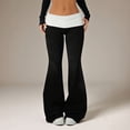thumbnail image 5 of VV AVEORS Fold Over Flare Legging For Women Low Rise Wide Leg Yoga Pants Foldover Bell Bottoms Y2K Cute Sweatpants Multicolor L, 5 of 7