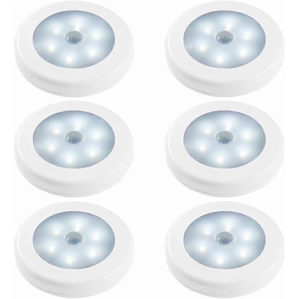 Motion Sensor Night Lights, Set of 6 Action Activated Light Sensor LED Lights in Dark for Bedroom Toilet Kitchen Hallway Closet Wardrobe Staircase [En