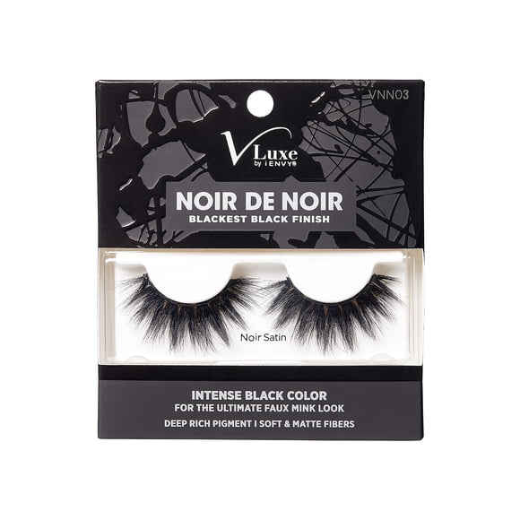 V-Luxe Noir De Noir Pestañas postizas Acabado negro más negro Volumen y rizo pestañas postizas Fibras suaves y mate (Noir Satin)